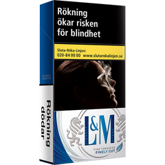 L M BLÅA LÅNGA CIGARETTER