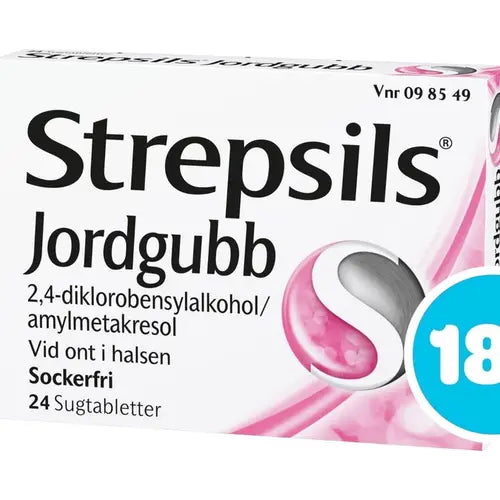 Halstablett Strawberry 24-pack - Strepsils